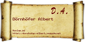 Dörnhöfer Albert névjegykártya