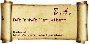 Dörnhöfer Albert névjegykártya