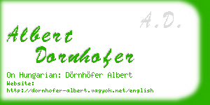 albert dornhofer business card