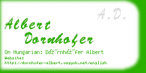 albert dornhofer business card